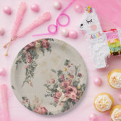  Floral Papieren Bordje (Feest)