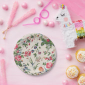 Floral  papieren bordje (Feest)