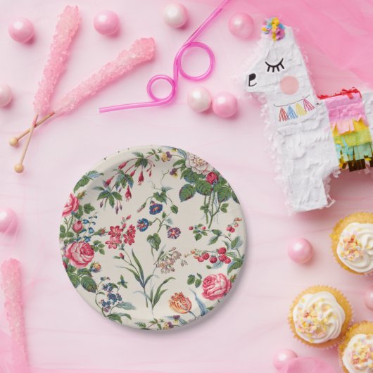 Floral papieren bordje (Feest)