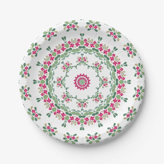 Floral Papieren Bordje (Voorkant)