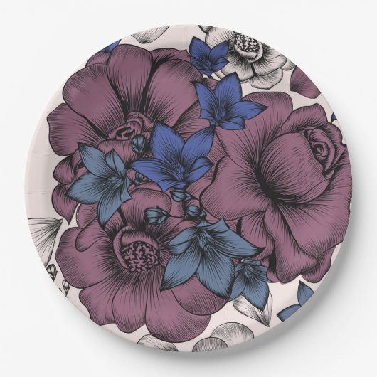 Floral Papieren Bordje (Voorkant)