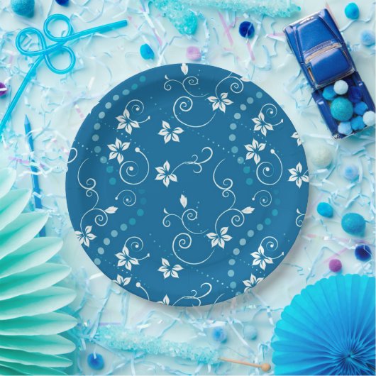 Floral Papieren Bordje (Feest)