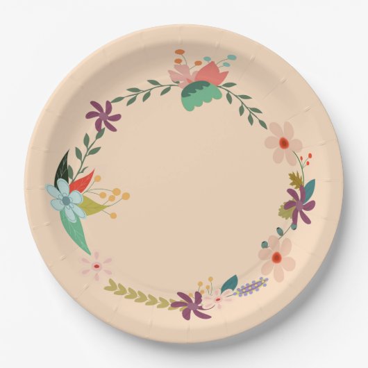 Floral Papieren Bordje (Voorkant)