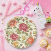 Floral Papieren Bordje (Feest)