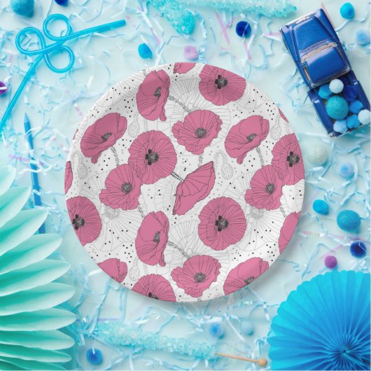 Floral Papieren Bordje (Feest)