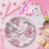 Floral Papieren Bordje (Feest)