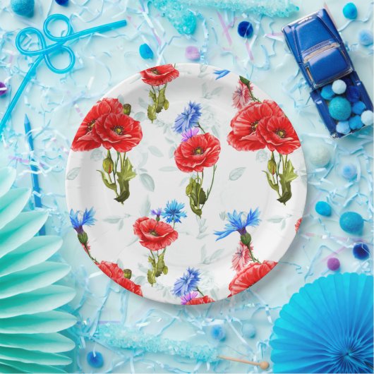 Floral Papieren Bordje (Feest)