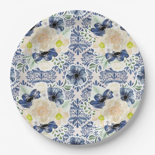 Floral Papieren Bordje (Voorkant)