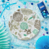 Floral Papieren Bordje (Feest)