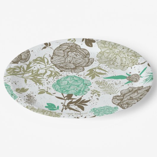 Floral Papieren Bordje (Gekanteld)