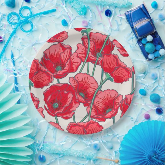 Floral Papieren Bordje (Feest)