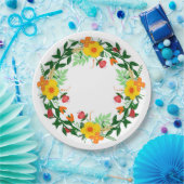 Floral Papieren Bordje (Feest)