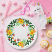 Floral Papieren Bordje (Feest)