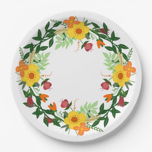 Floral Papieren Bordje (Voorkant)