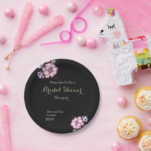 Floral Papieren Bordje (Feest)