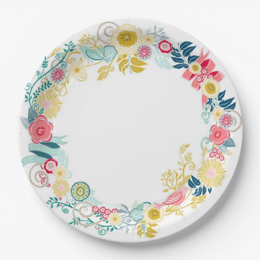 Floral Papieren Bordje (Voorkant)
