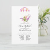 Floral Parachute Bridal of Baby shower per post Kaart (Staand voorkant)