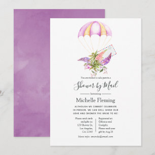 Floral Parachute Bridal of Baby shower per post Kaart