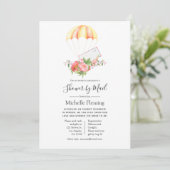 Floral Parachute Bridal of Baby shower per post Kaart (Staand voorkant)