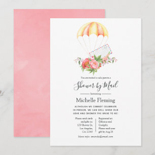 Floral Parachute Bridal of Baby shower per post Kaart