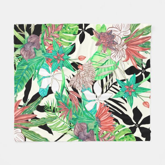 Floral Paradise II Fleece Deken (Voorkant (Horizontaal))