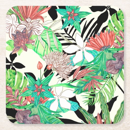 Floral Paradise II Kartonnen Onderzetters (Voorkant)
