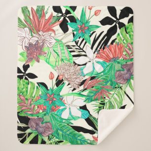 Floral Paradise II Sherpa Deken