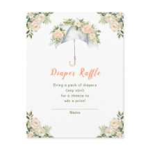 Floral Paraplu Baby shower Luier Raffle