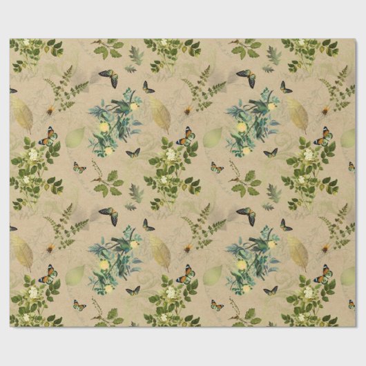 Floral Parchment Cadeaupapier (Vlak)