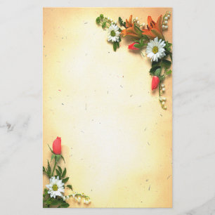  "Floral Parchment Design Stationery" Briefpapier