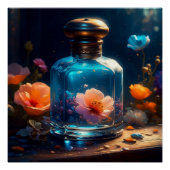 Floral parfum fles perfect poster (Voorkant)