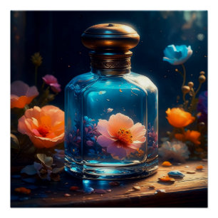 Floral parfum fles perfect poster