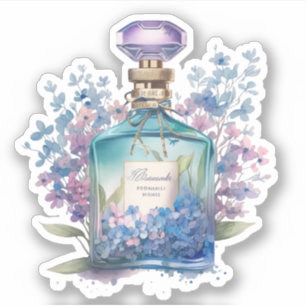 Floral parfum fles sticker