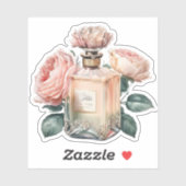 Floral parfum fles sticker (Vel)