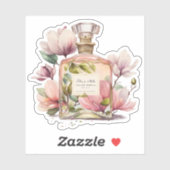 Floral parfum fles sticker (Vel)