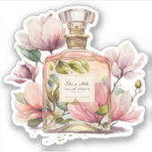 Floral parfum fles sticker (Voorkant)