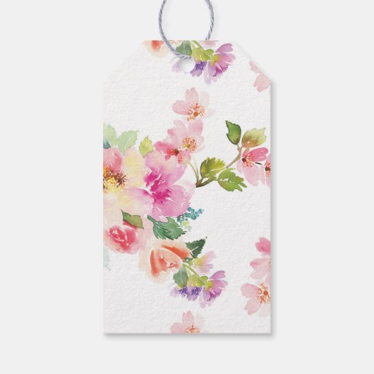 Floral Paris Eiffel Tower Birthday Party Favor Cadeaulabel (Achterkant)