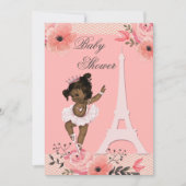 Floral Paris Eiffel Tower Ethnic Ballerina Shower Kaart (Voorkant)