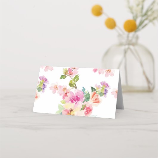 Floral Paris Eiffel Tower Place Cards Plaatskaartje (Achterkant)