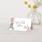 Floral Paris Eiffel Tower Place Cards Plaatskaartje (Voorkant)