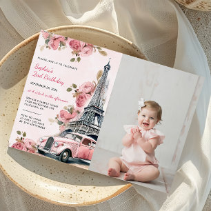 Floral Paris Eiffeltoren 2e verjaardag foto Kaart