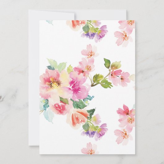 Floral Paris Eiffeltoren Uitnodiging voor verjaard (Achterkant)