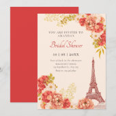 Floral Paris Eiffeltoren vrijgezellenfeest Kaart (Voorkant / Achterkant)