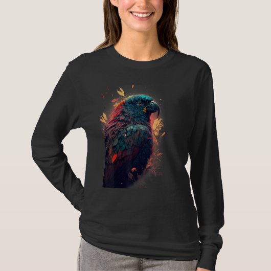 Floral Parrot Colourful Scarlet Macaw parrot bird  T-shirt (Voorkant)