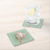 Floral Partij tropische roze Protea Kartonnen Onderzetters (Insitu)