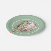 Floral Partij tropische roze Protea Papieren Bordje (Gekanteld)