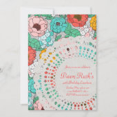 Floral Party Bridal Luncheon tuin uitnodigen Kaart (Voorkant)