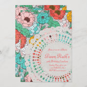 Floral Party Bridal Luncheon tuin uitnodigen Kaart (Voorkant / Achterkant)