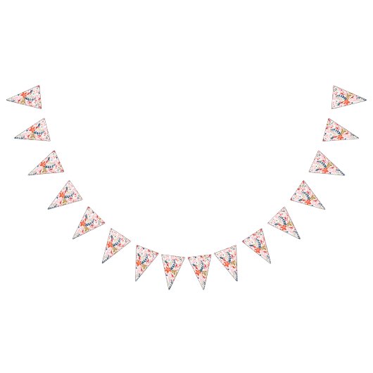 Floral  Party decor Bunting Banner (Alle)