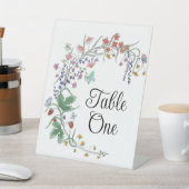 Floral party or wedding table numbers reclamebord met voetstuk (Insitu)